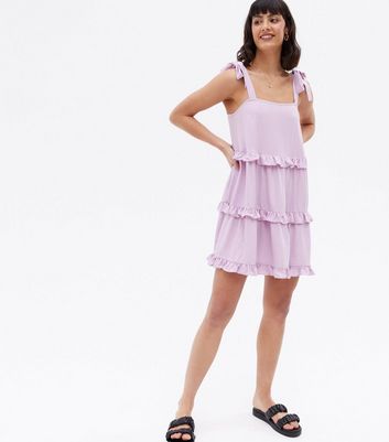 Light purple ruffle dress hotsell