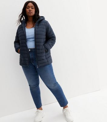 navy lightweight padded coat