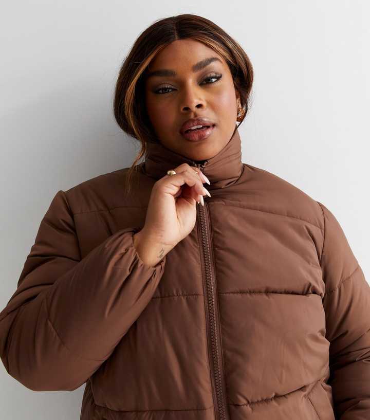 Boxy Puffer Jacket - Dark brown - Ladies