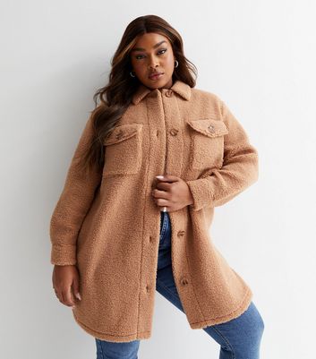 Long teddy cheap coat plus size