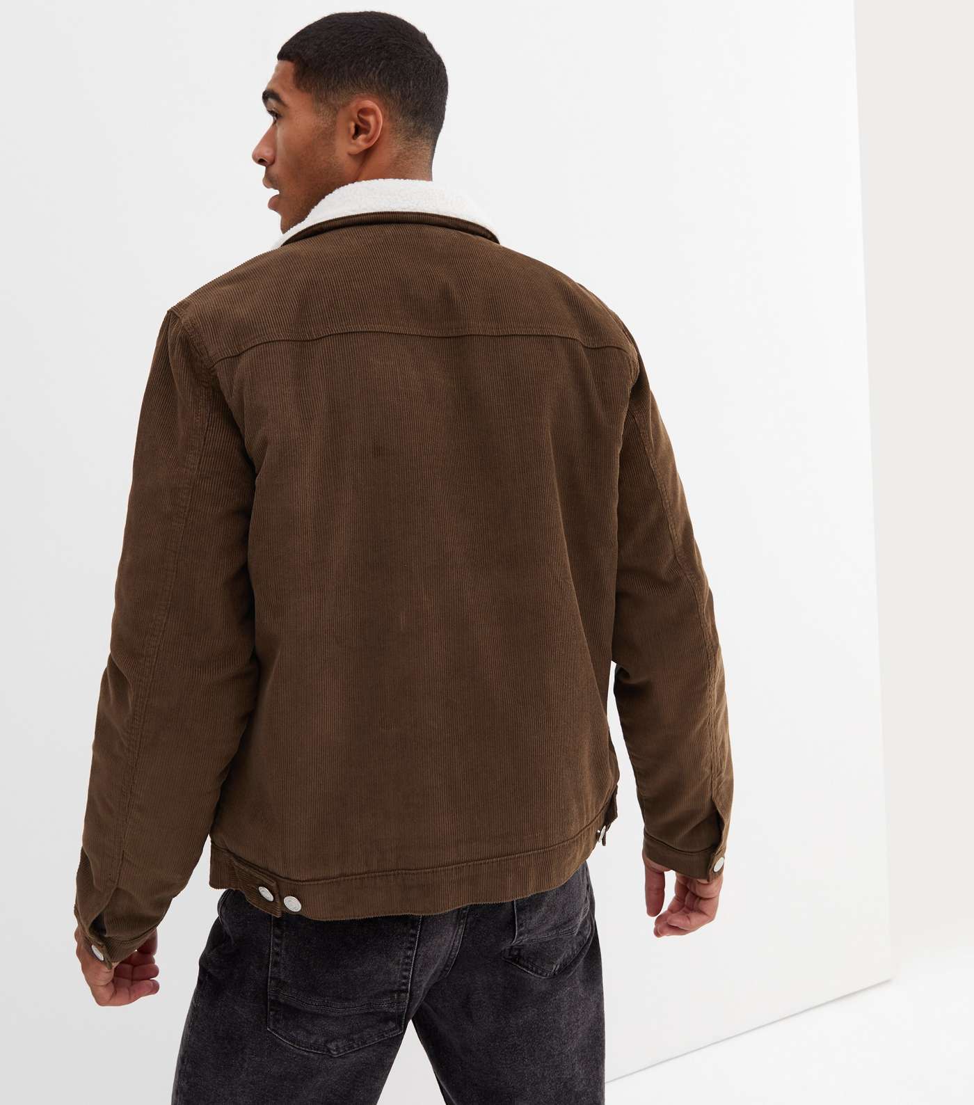 Brown Cord Borg Lined Jacket Image 4