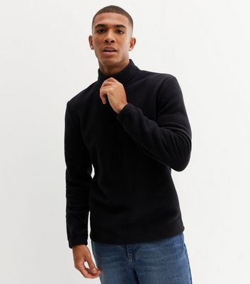 Mens black 2025 half zip fleece