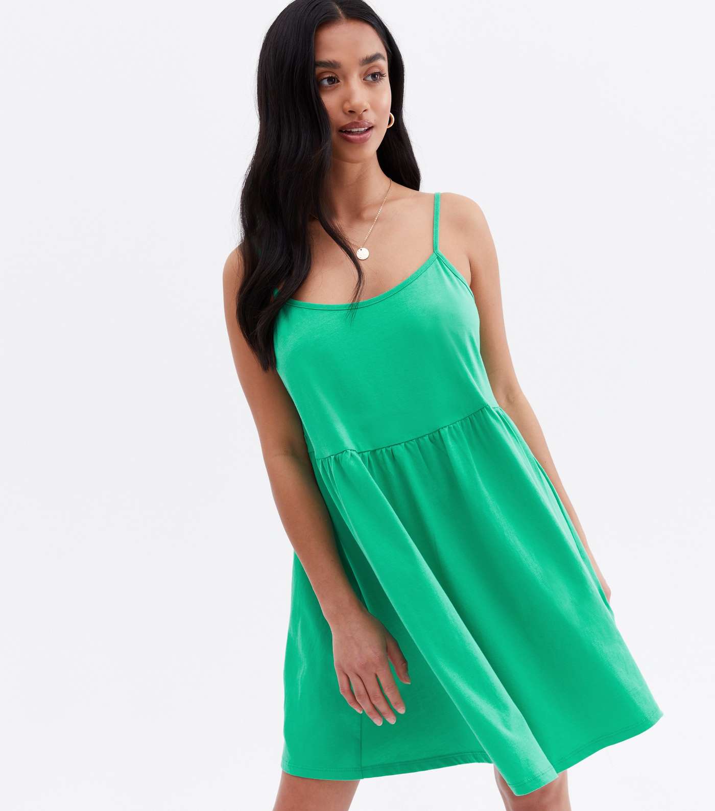Petite Green Jersey Strappy Mini Dress Image 2