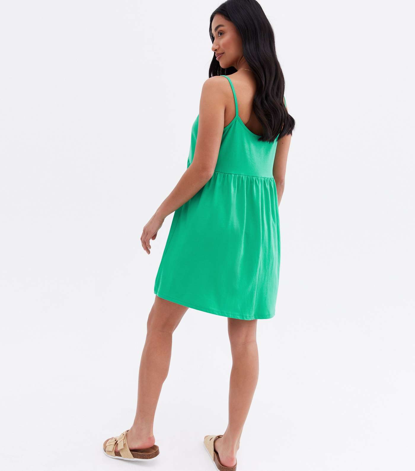 Petite Green Jersey Strappy Mini Dress Image 4