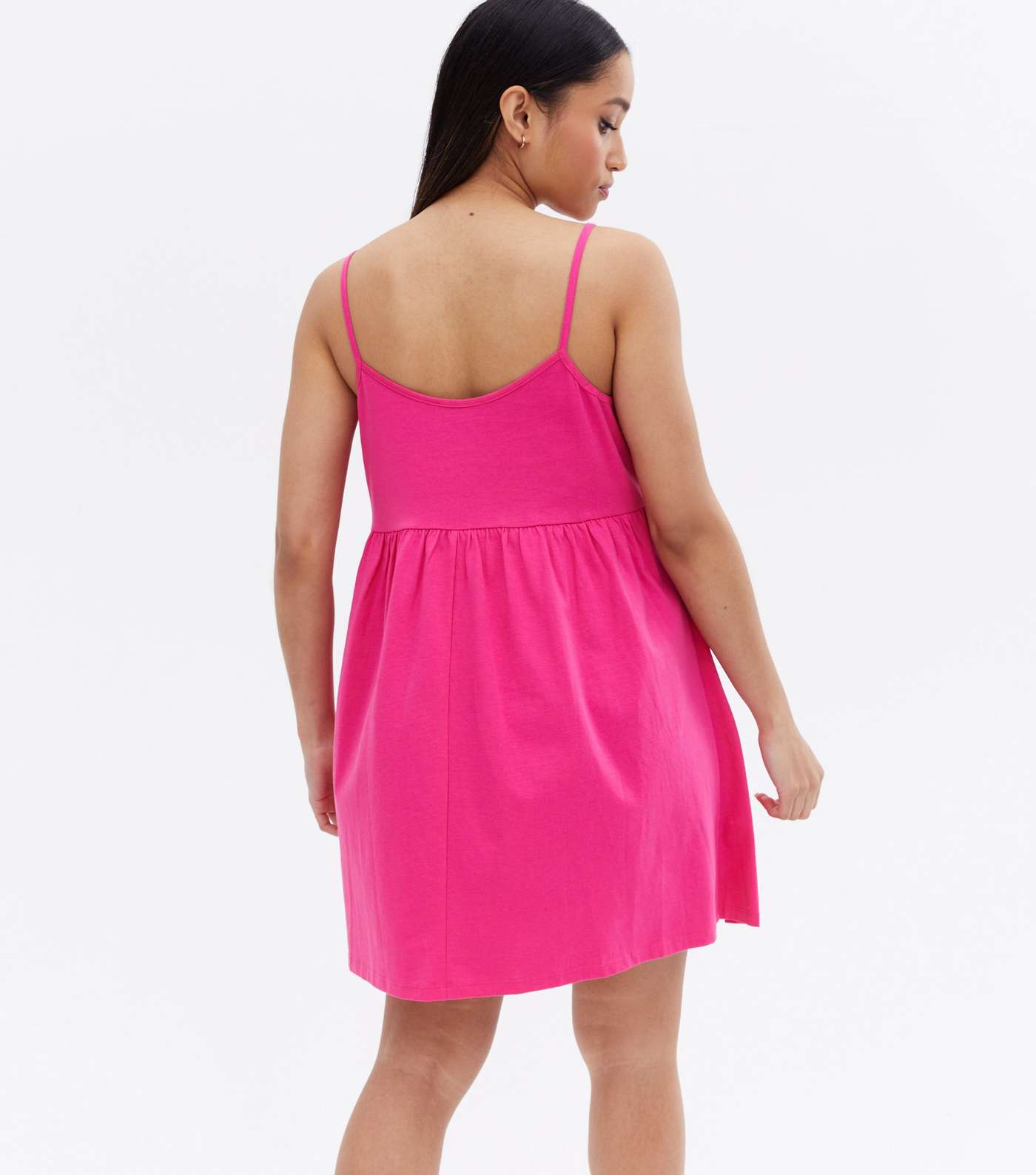Petite Deep Pink Jersey Strappy Mini Dress Image 4