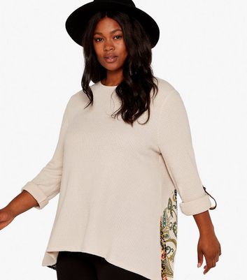 Apricot Curves Stone Patchwork Waffle Knit Top | New Look