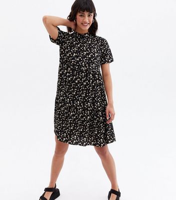 Click to view product details and reviews for Jdy Black Floral Short Sleeve Mini Shirt Dress New Look.
