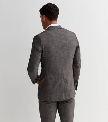 Grey Check Skinny Fit Suit Jacket | New Look