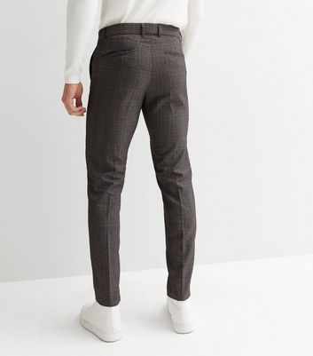 ASOS DESIGN Super Skinny Smart Trousers In Grey Dog Tooth for Men