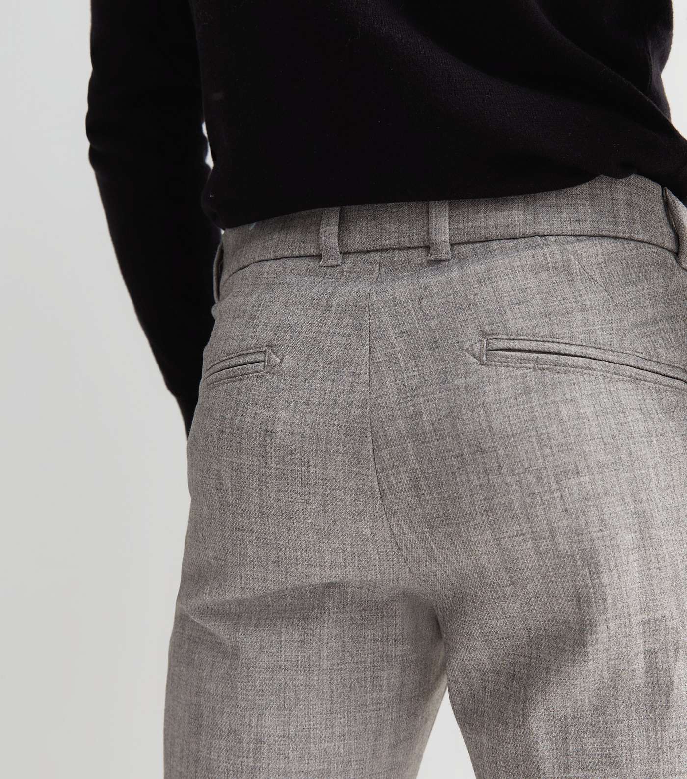 Pale Grey Slim Fit Suit Trousers Image 3
