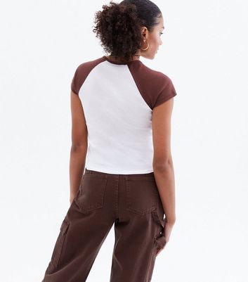 Click to view product details and reviews for Brown Malibu Logo Raglan T Shirt New Look.