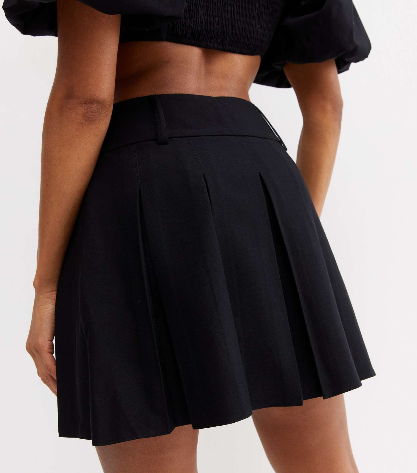 Black Pleated Mini Tennis Skirt Image 4