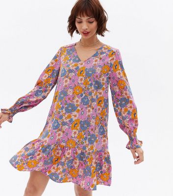 Click to view product details and reviews for Jdy Pink Floral Puff Sleeve Tiered Mini Smock Dress New Look.