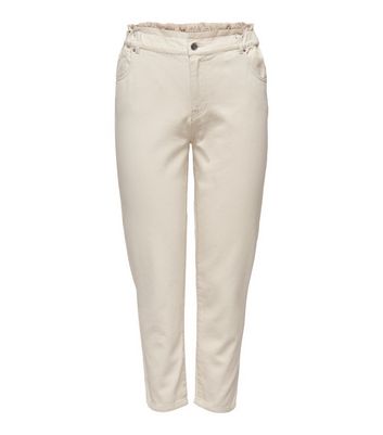 Ladies cream sale cropped jeans