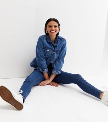 Noisy May Blue High Waist Skinny Jeans 
