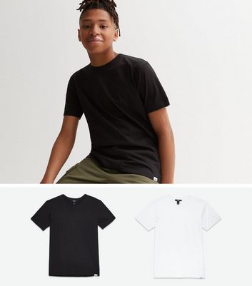 Boys 2 Pack Black and White T-Shirts