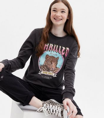 KIDS ONLY Black Tiger Print Logo Sweatshirt