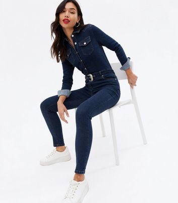 New look petite denim hot sale jumpsuit