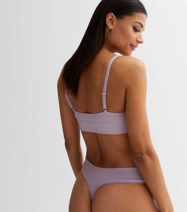 Out From Under Riptide Seamless Ribbed Bralette In Lilac | ModeSens