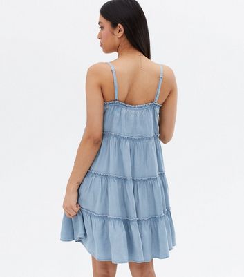 Pale blue best sale denim dress