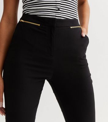 Damen Bekleidung Black Zip Long Slim Stretch Trousers