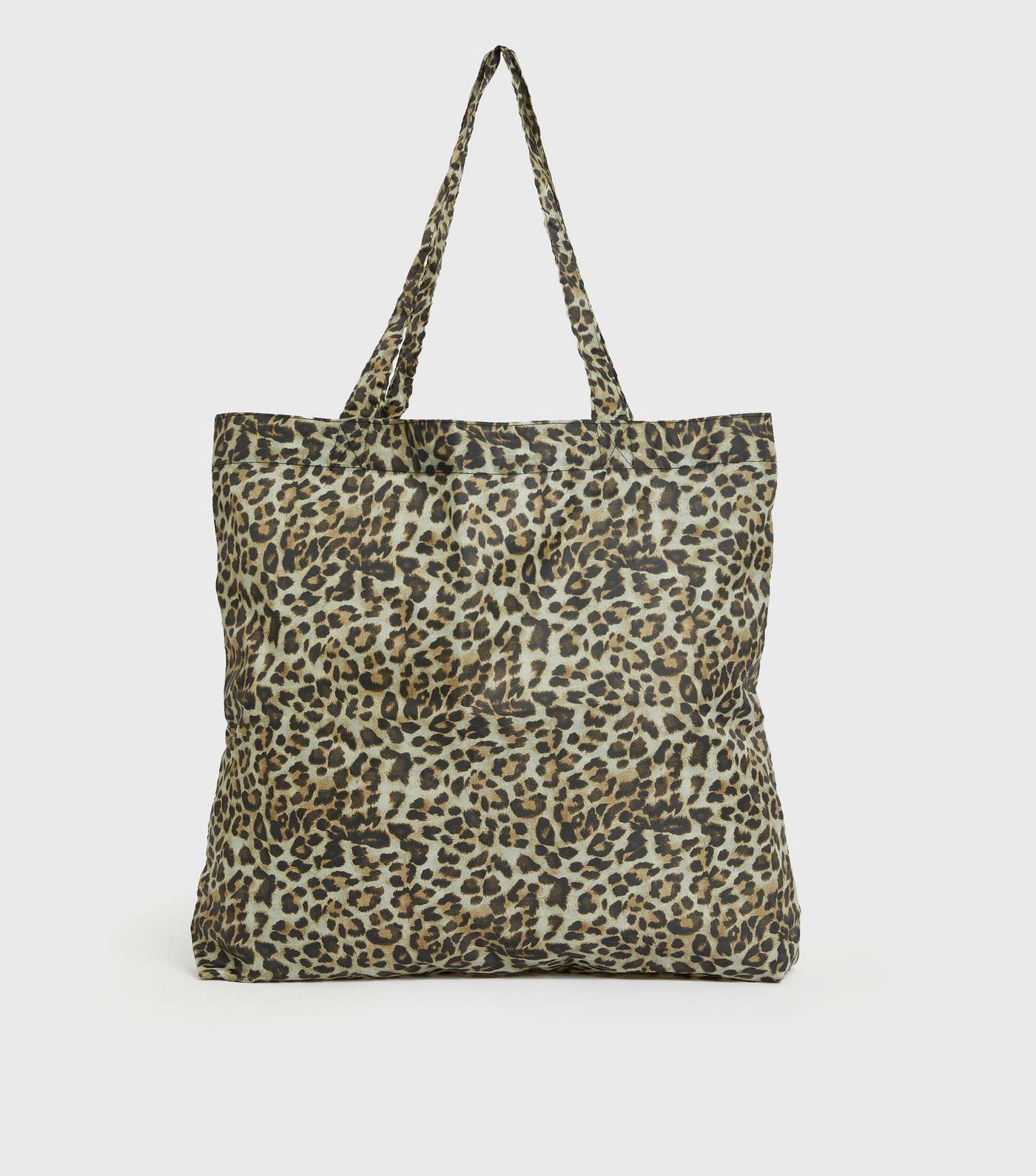 PIECES Brown Leopard Print Tote Bag