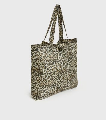 shop for PIECES Brown Leopard Print Tote Bag New Look at Shopo