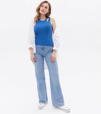 Click to view product details and reviews for Tall Bright Blue Ribbed Cut Out Vest New Look.