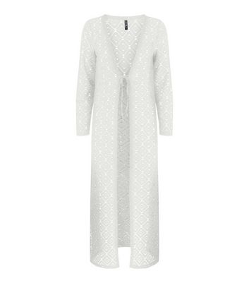 Click to view product details and reviews for Pieces White Lace Tie Front Midi Kimono New Look.