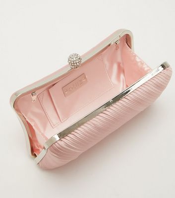 Quiz rose gold sales clutch bag