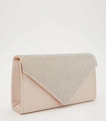 Pale pink satin clutch bag sale