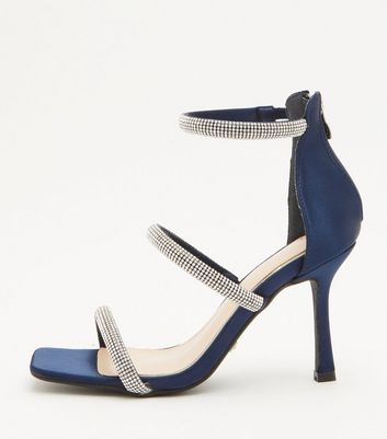navy blue diamante shoes