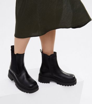 Chunky square toe store boots