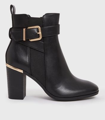 Black diamante strap heeled ankle boots - Shoelace - Women's Shoes, Bags  and Fashion