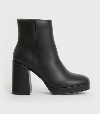 new look heeled black boots