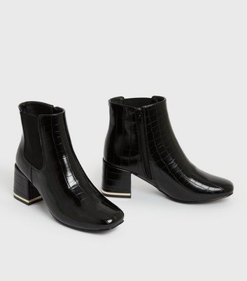 black block heel ankle boots uk
