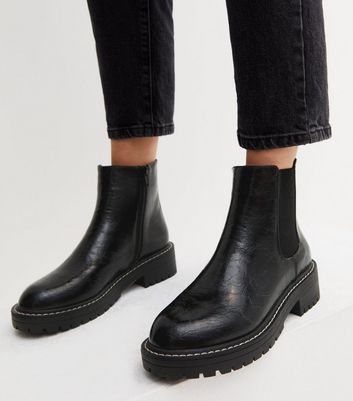 New look chunky store chelsea boot in black