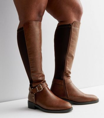 New look brown shop boots wide fit