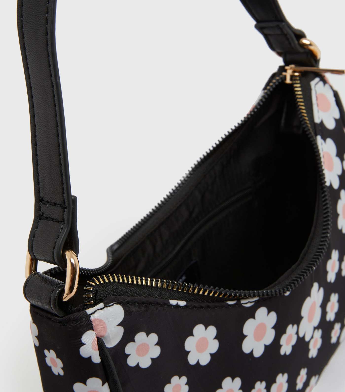 Girls Black Daisy Shoulder Bag Image 4