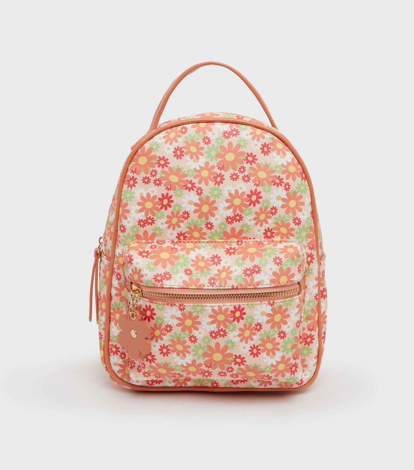 Girls Orange Floral Backpack