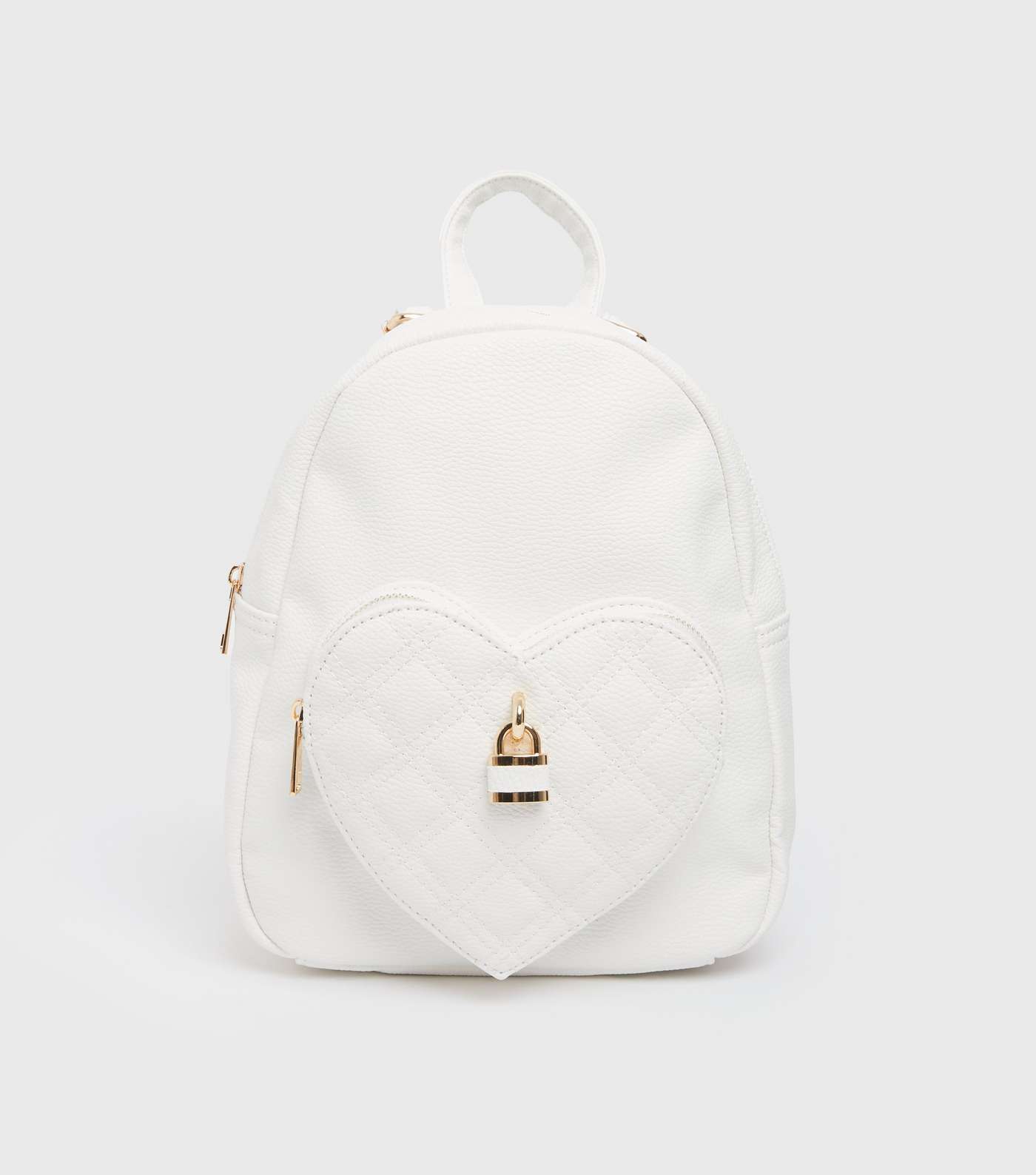 Girls White Heart Padlock Backpack