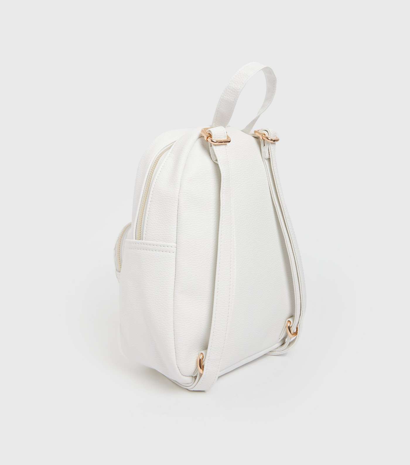 Girls White Heart Padlock Backpack Image 3
