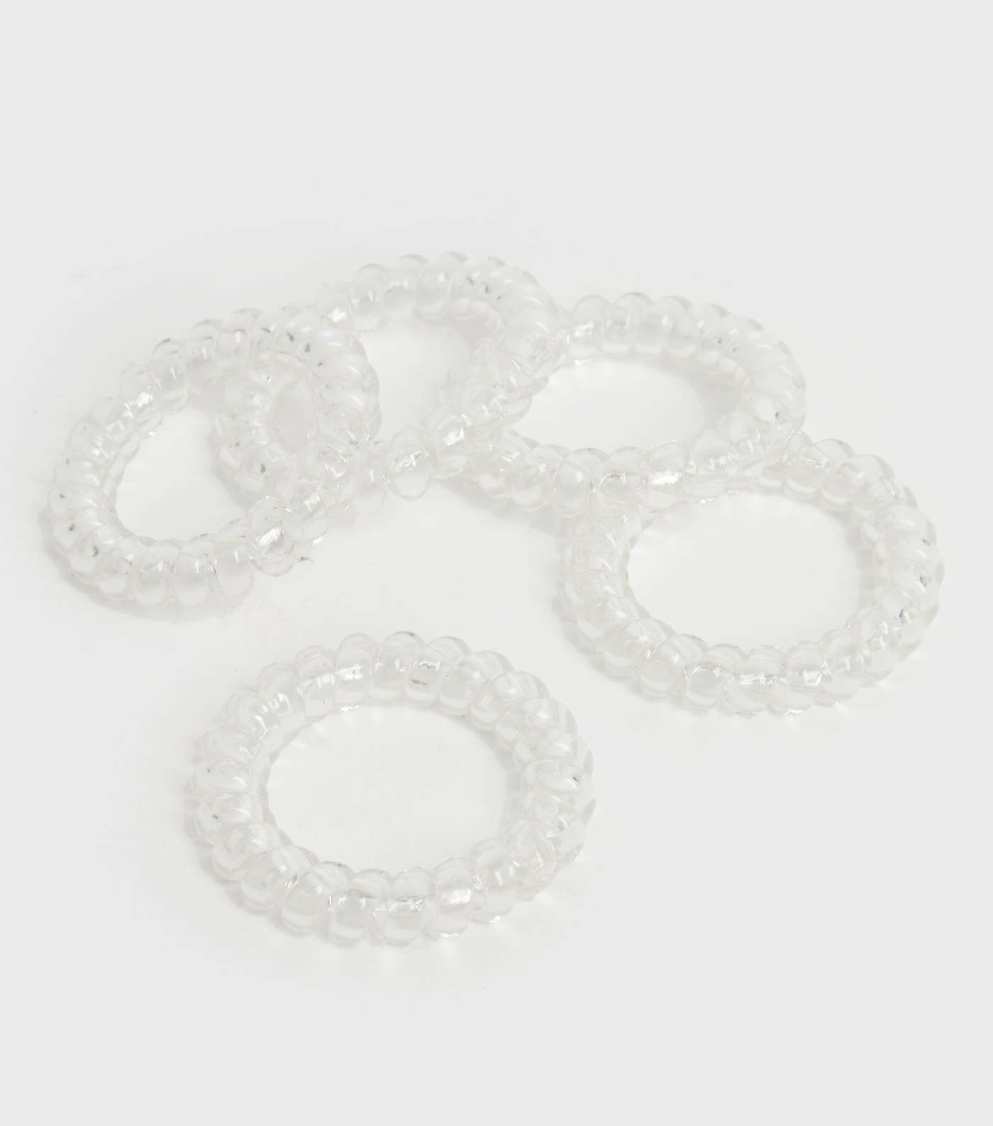 5 Pack Clear Spiral Hair Bands
