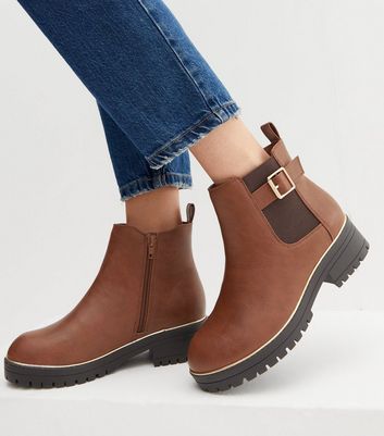 Womens wide fit hot sale tan ankle boots