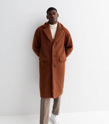 Mens long borg coat sale