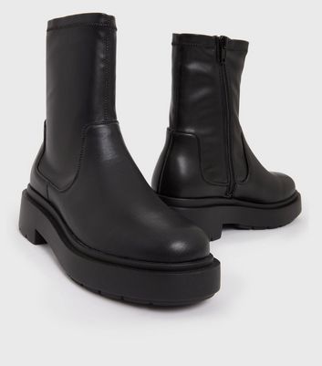 Black chunky chelsea outlet ankle boots