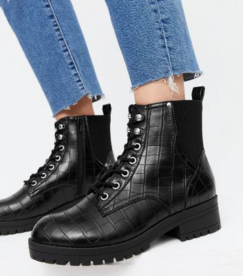 New look croc fashion ankle boots