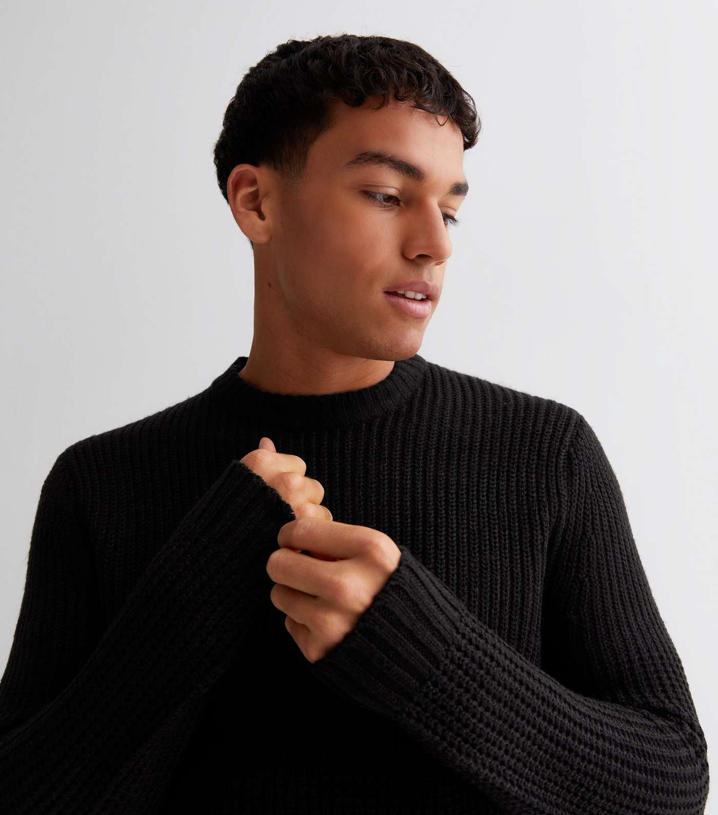 Only & Sons Black Chunky Knit Jumper Image 2