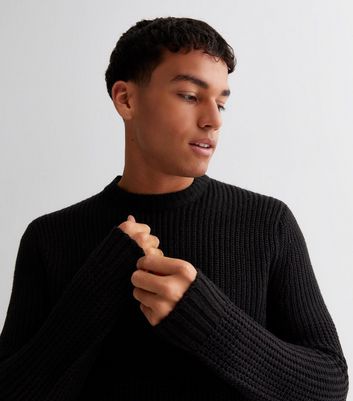 black thick knit jumper