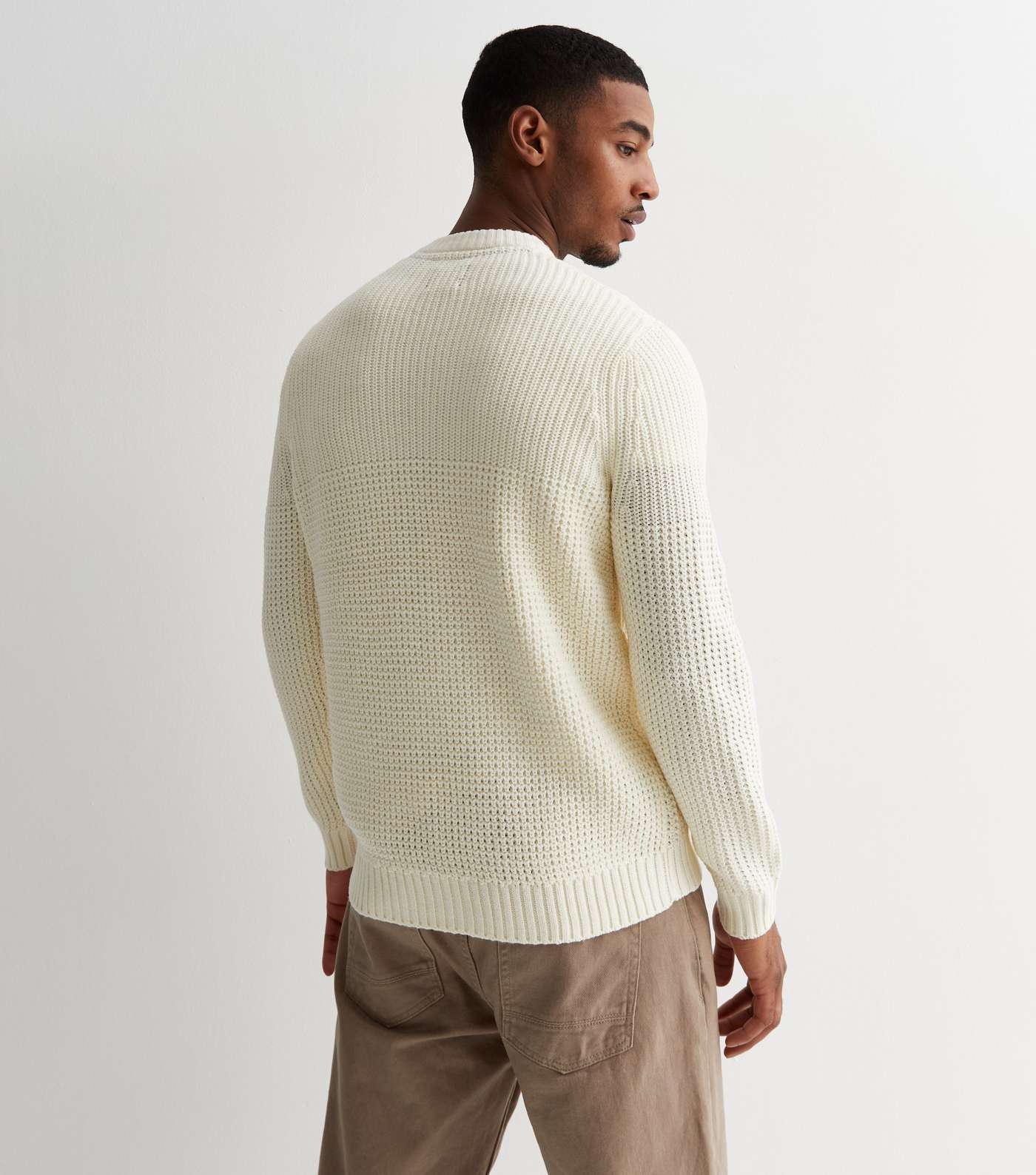 Only & Sons Off White Chunky Knit Jumper Image 4
